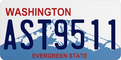 WA license plate AST9511