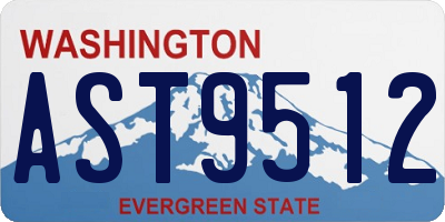 WA license plate AST9512