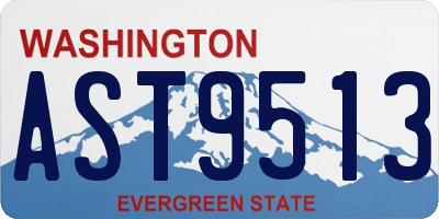 WA license plate AST9513
