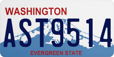 WA license plate AST9514
