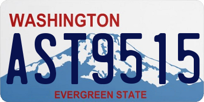 WA license plate AST9515