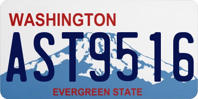 WA license plate AST9516
