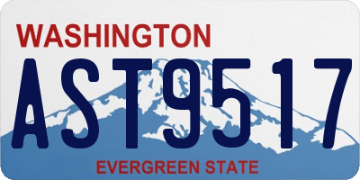 WA license plate AST9517