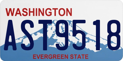 WA license plate AST9518