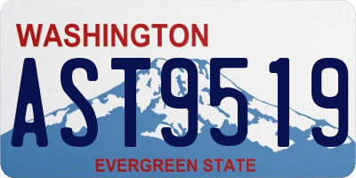 WA license plate AST9519