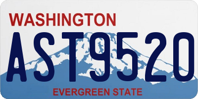 WA license plate AST9520