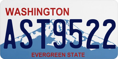 WA license plate AST9522