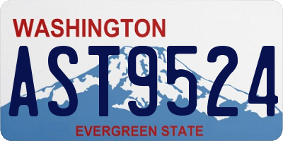 WA license plate AST9524