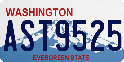 WA license plate AST9525