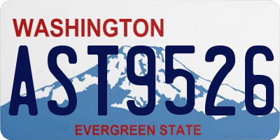 WA license plate AST9526