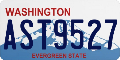 WA license plate AST9527