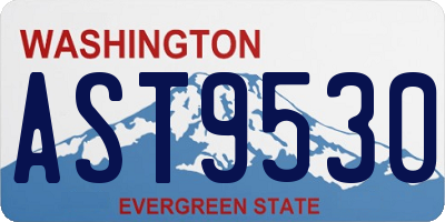 WA license plate AST9530