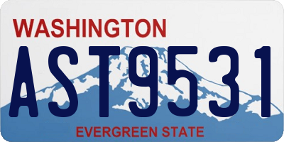 WA license plate AST9531