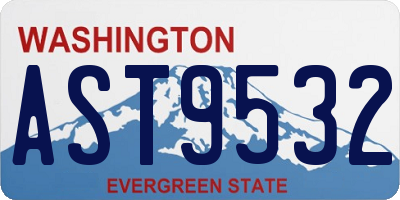 WA license plate AST9532