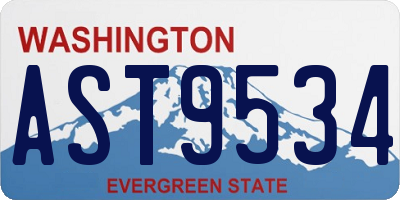 WA license plate AST9534