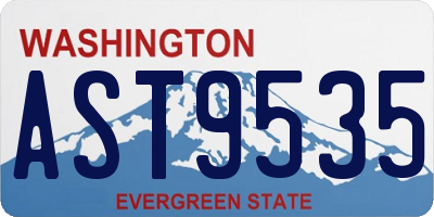 WA license plate AST9535