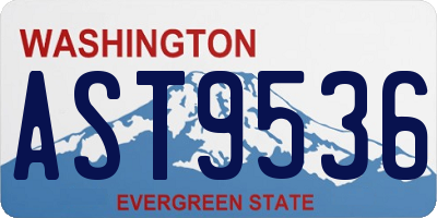 WA license plate AST9536