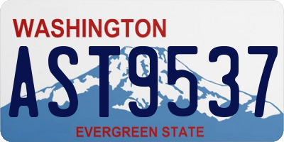 WA license plate AST9537
