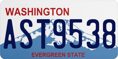 WA license plate AST9538