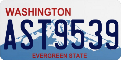 WA license plate AST9539