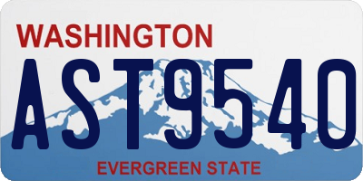 WA license plate AST9540