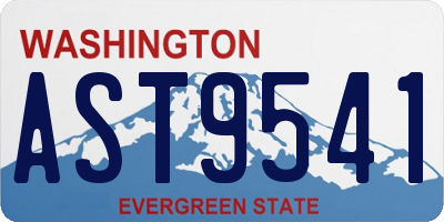 WA license plate AST9541