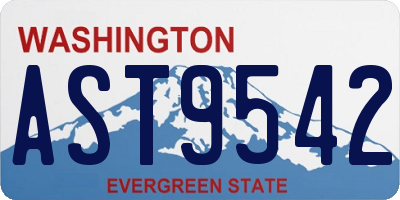 WA license plate AST9542