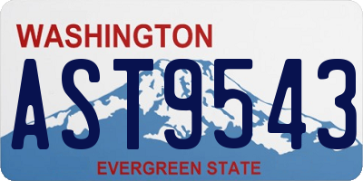 WA license plate AST9543
