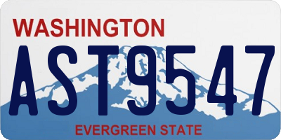 WA license plate AST9547