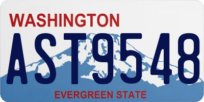 WA license plate AST9548