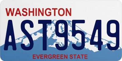 WA license plate AST9549