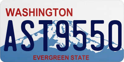 WA license plate AST9550