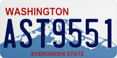 WA license plate AST9551