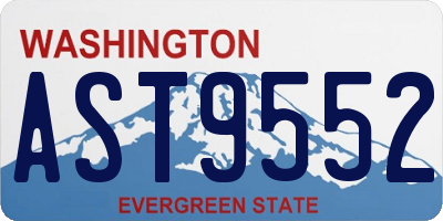 WA license plate AST9552