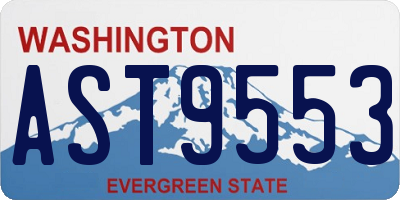 WA license plate AST9553