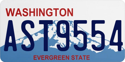 WA license plate AST9554