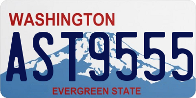 WA license plate AST9555