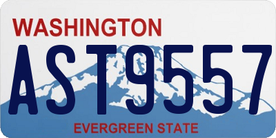 WA license plate AST9557