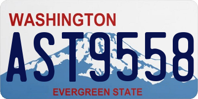 WA license plate AST9558