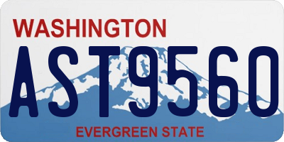 WA license plate AST9560