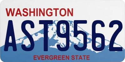 WA license plate AST9562