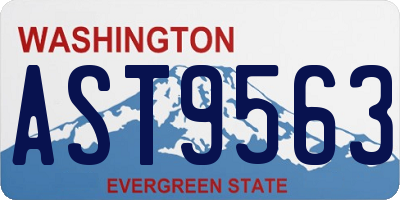 WA license plate AST9563