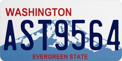WA license plate AST9564