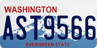 WA license plate AST9566