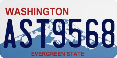 WA license plate AST9568
