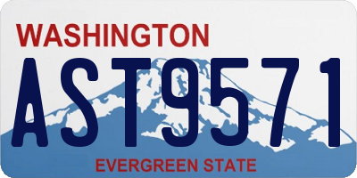 WA license plate AST9571