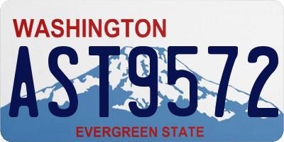 WA license plate AST9572