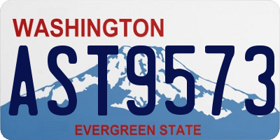 WA license plate AST9573