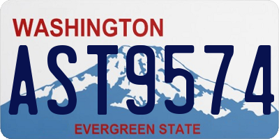 WA license plate AST9574