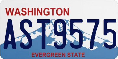 WA license plate AST9575
